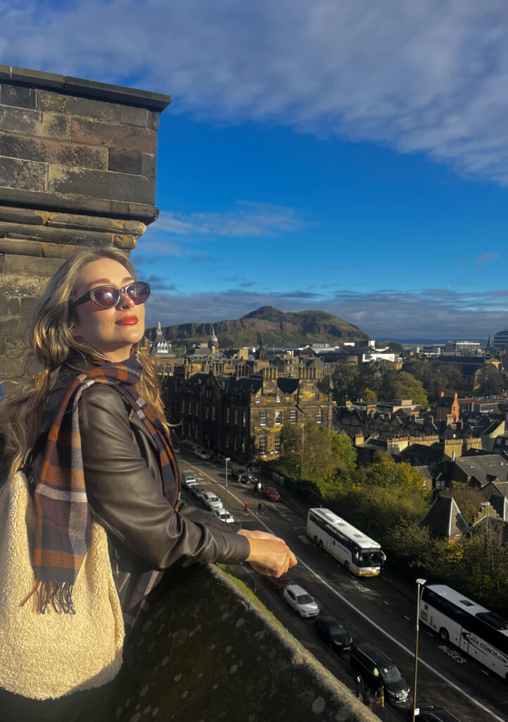 View of Arthur's Seat from the entrance to Edinburgh Castle