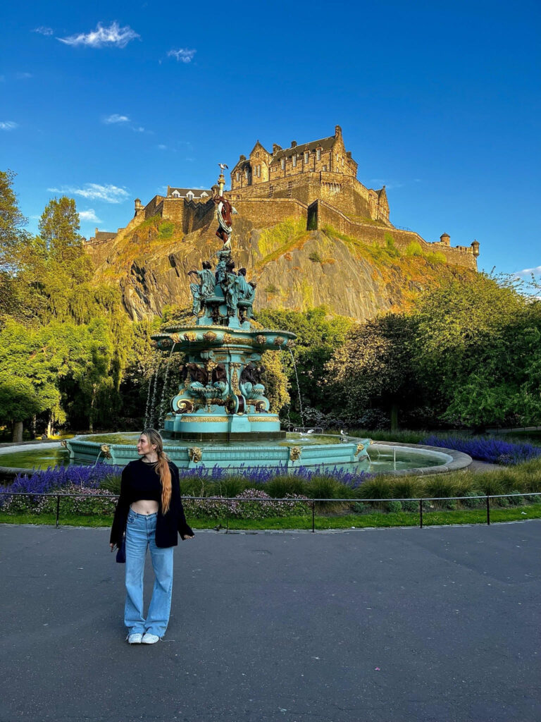 The Ross Fountain. Found in Princess Street Gardens with Edinburgh Castle in the background.