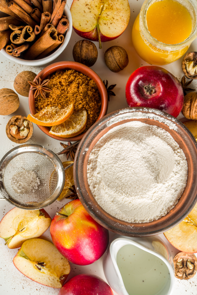 autumn baking with apples and cinnamon 