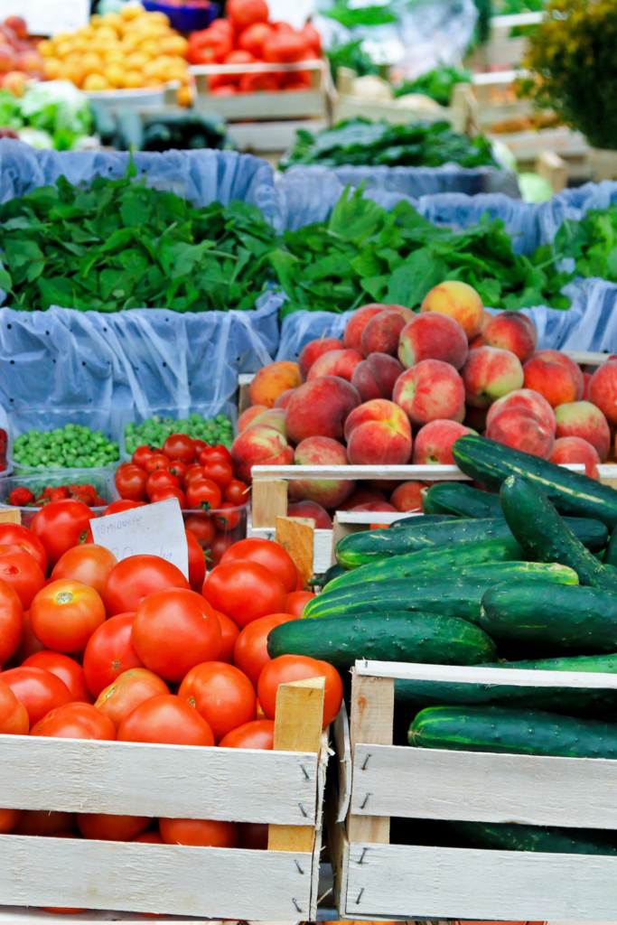 fresh fruit and veg at farmers market