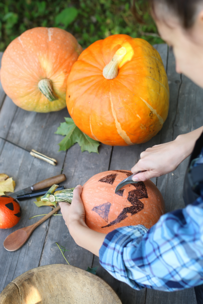 carving pumpkins 