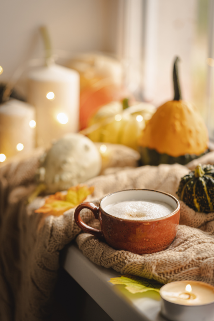 cozy coffee on coffee table 