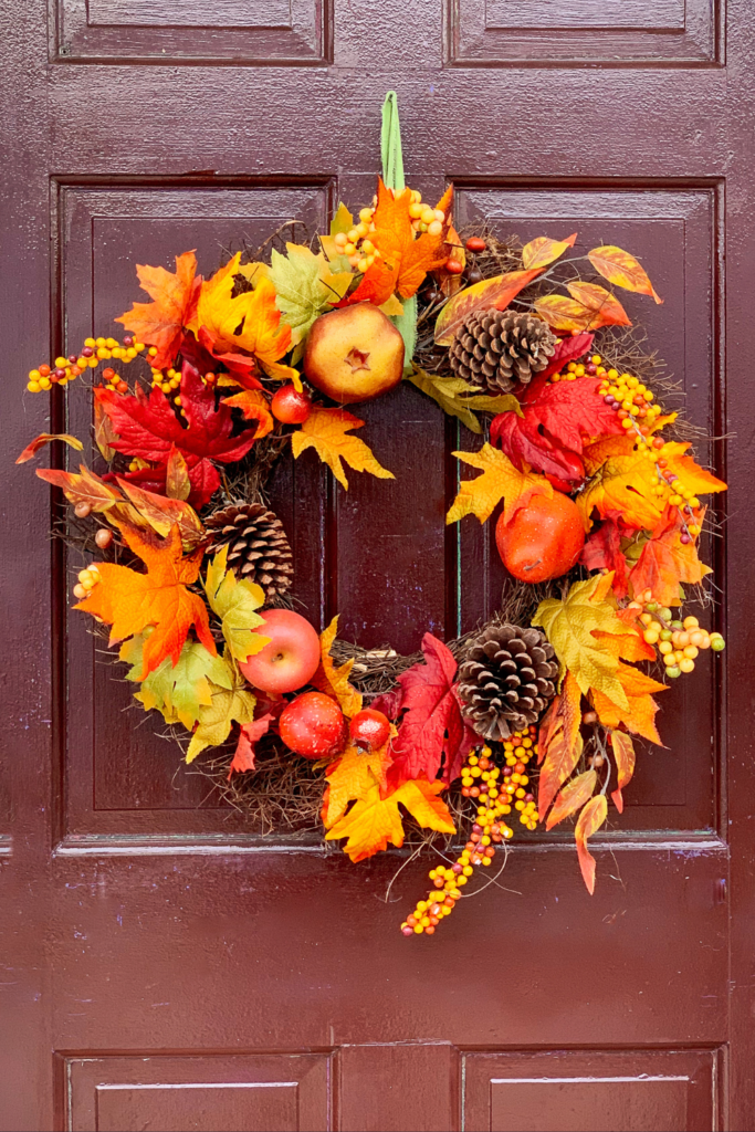 fall wreath on door