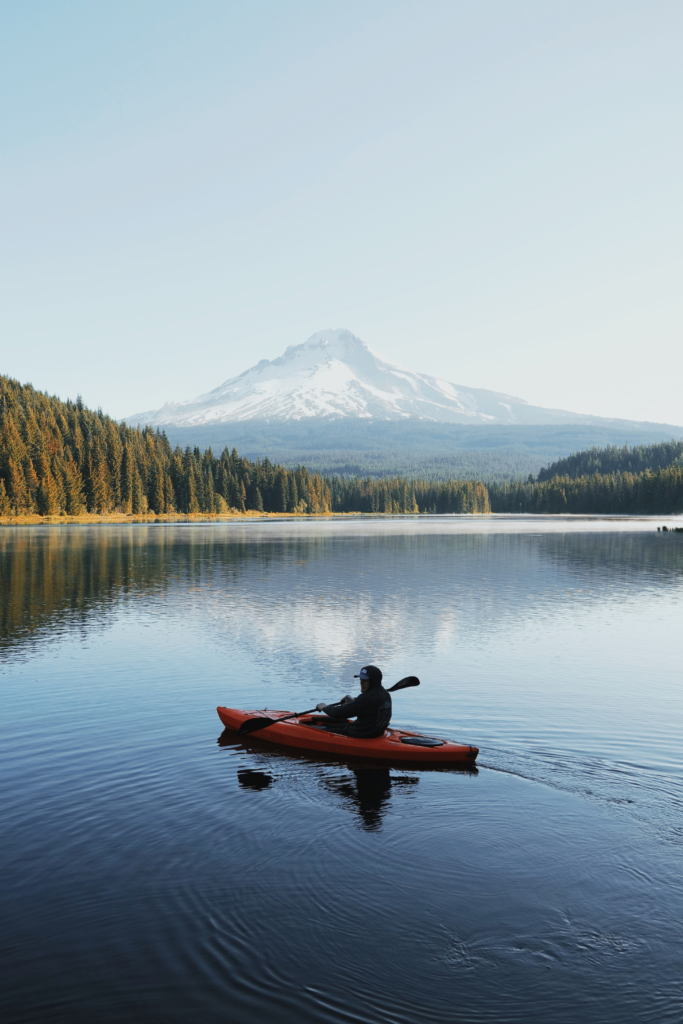 kayaking on the open water